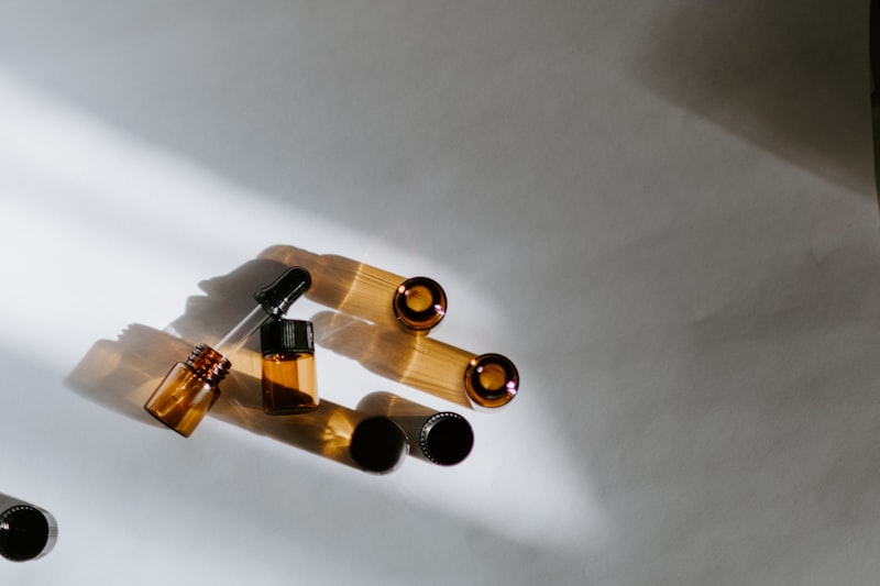 Brown glass attar bottles
