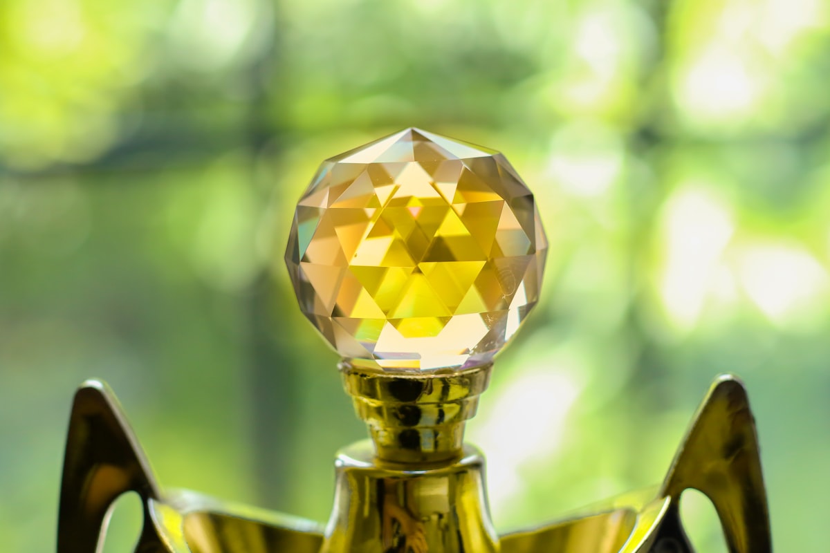 Elegant gold luxury fragrance bottle